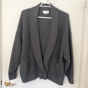 Anthropologie Charcoal Cardigan Sweater